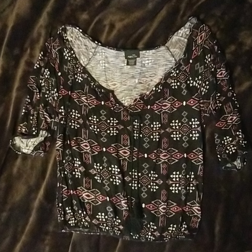 Black and pink blouse